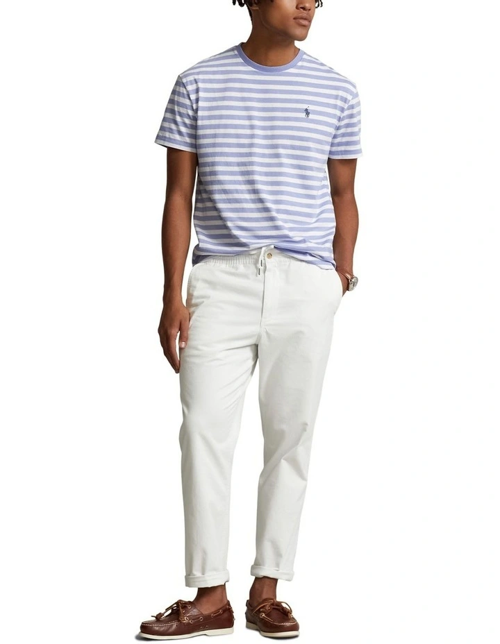 Custom Slim Fit Striped Jersey T-shirt in Blue image 3