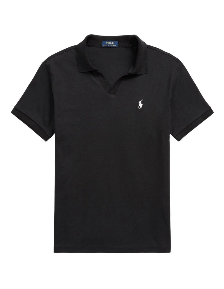 Polo Ralph Lauren Custom Slim Fit Soft Cotton Polo Shirt in Black