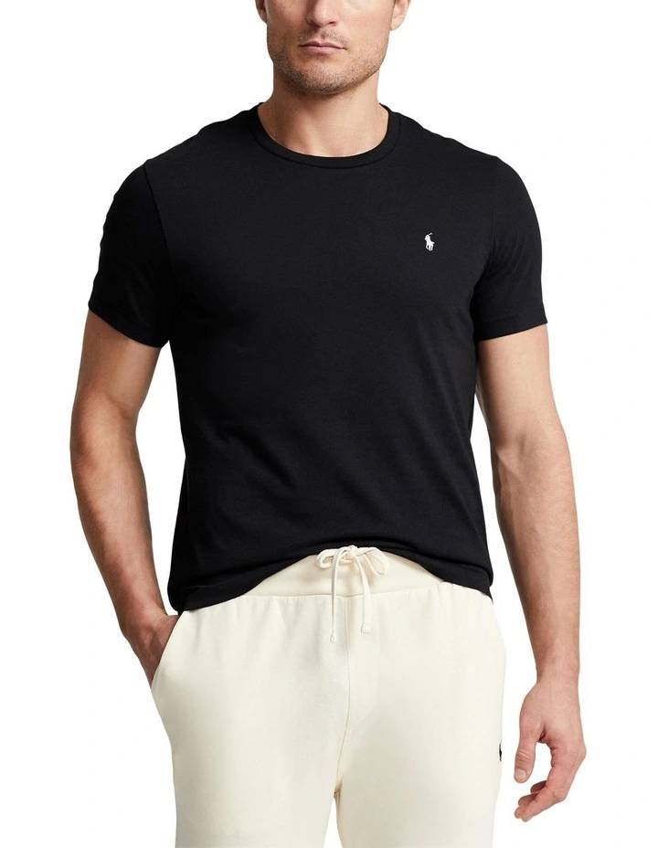 Cotton Jersey Sleep T-shirt in Black image 1