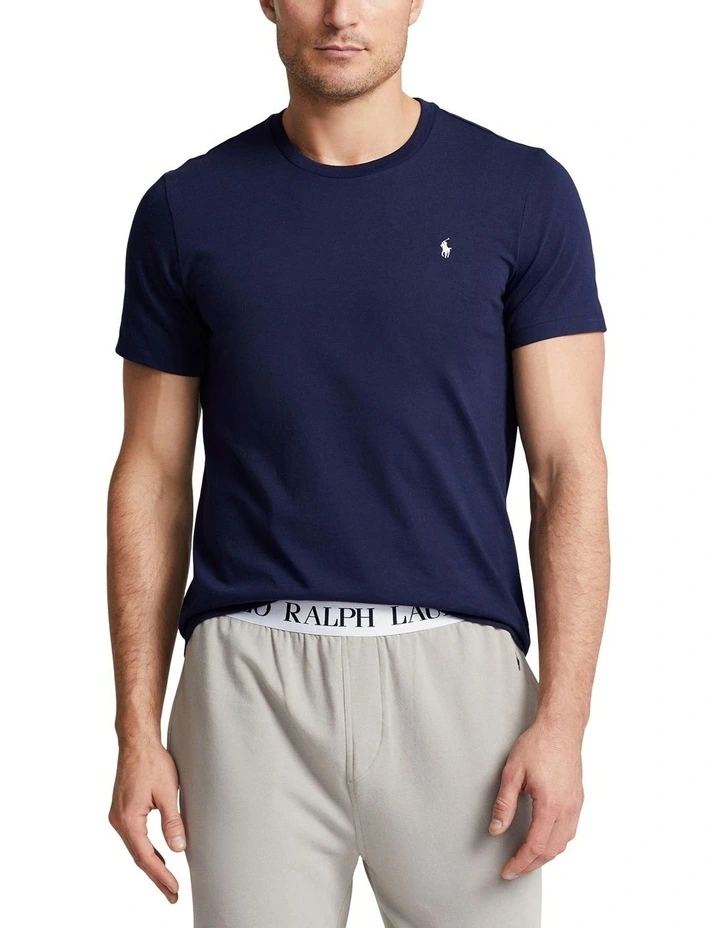 Cotton Jersey Sleep T-shirt in Navy image 1
