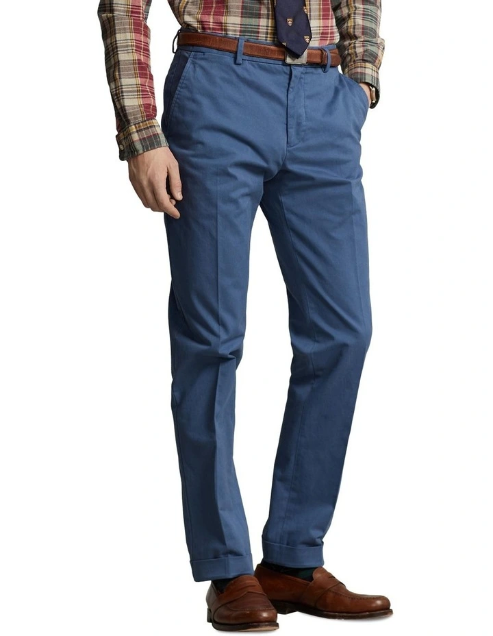 Stretch Chino Suit Trouser in Navy image 1
