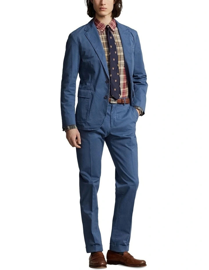 Stretch Chino Suit Trouser in Navy image 3