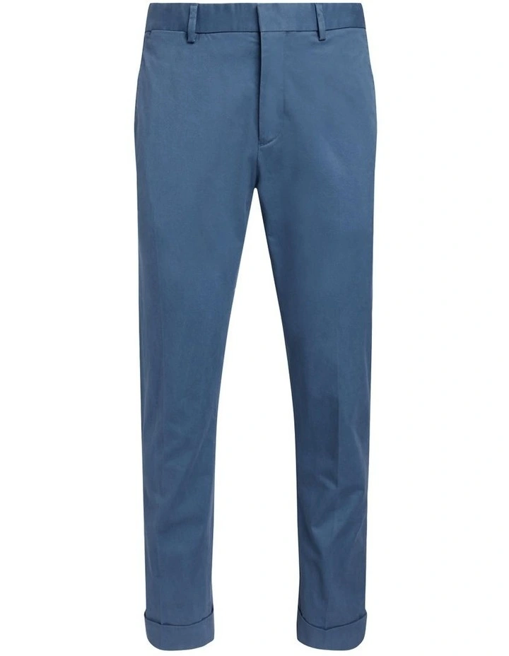Stretch Chino Suit Trouser in Navy image 4