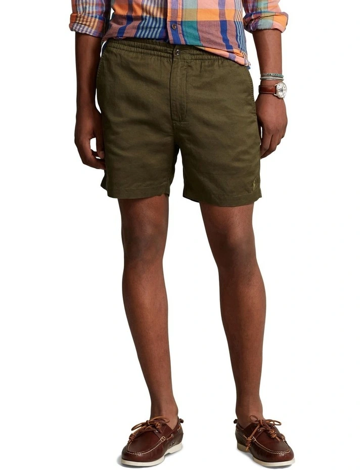 6-Inch Polo Prepster Linen-Blend Shorts in Green image 1
