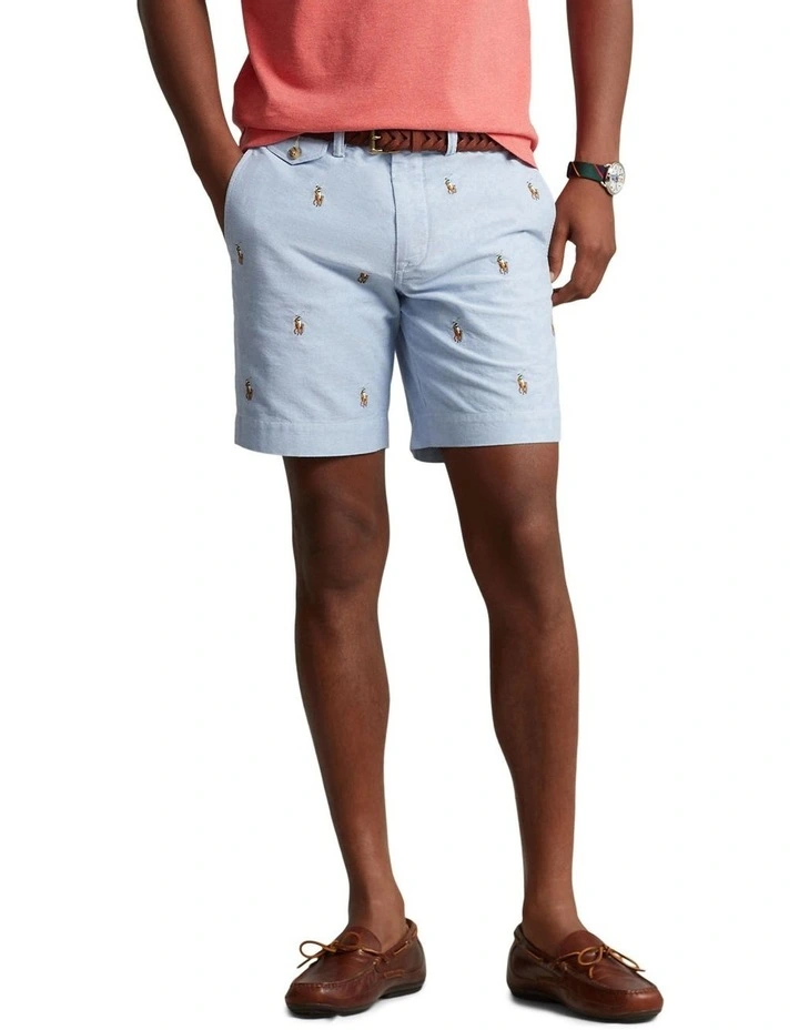 8-Inch Stretch Straight Fit Chino Short in Blue image 3