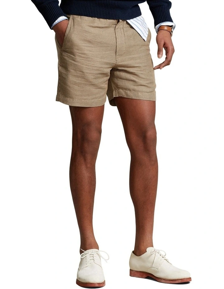 Prepster Linen Blend 6-Inch Short in Beige image 1