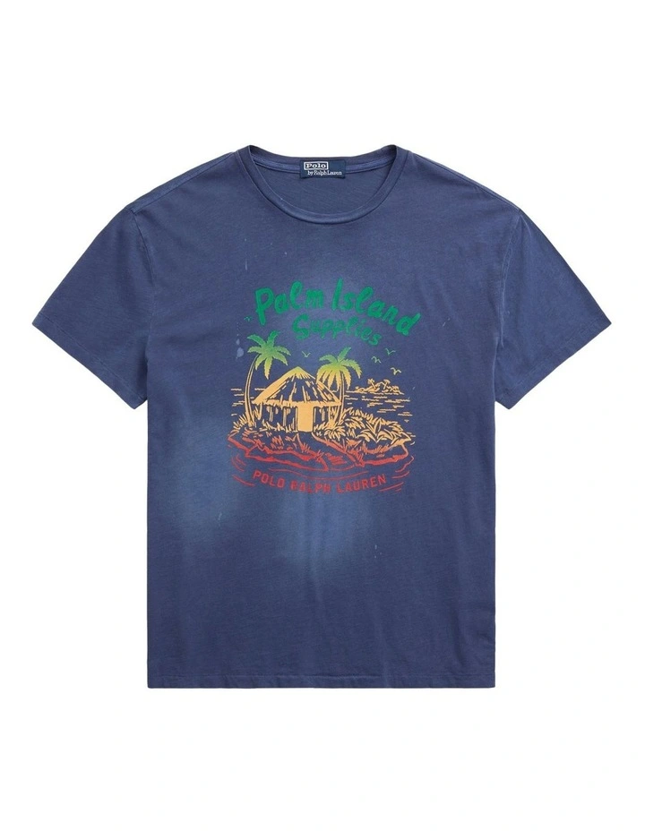 Slub Jersey Classic Fit Graphic T-shirt in Navy image 4
