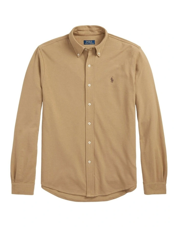 Featherweight Mesh Shirt in Beige image 4
