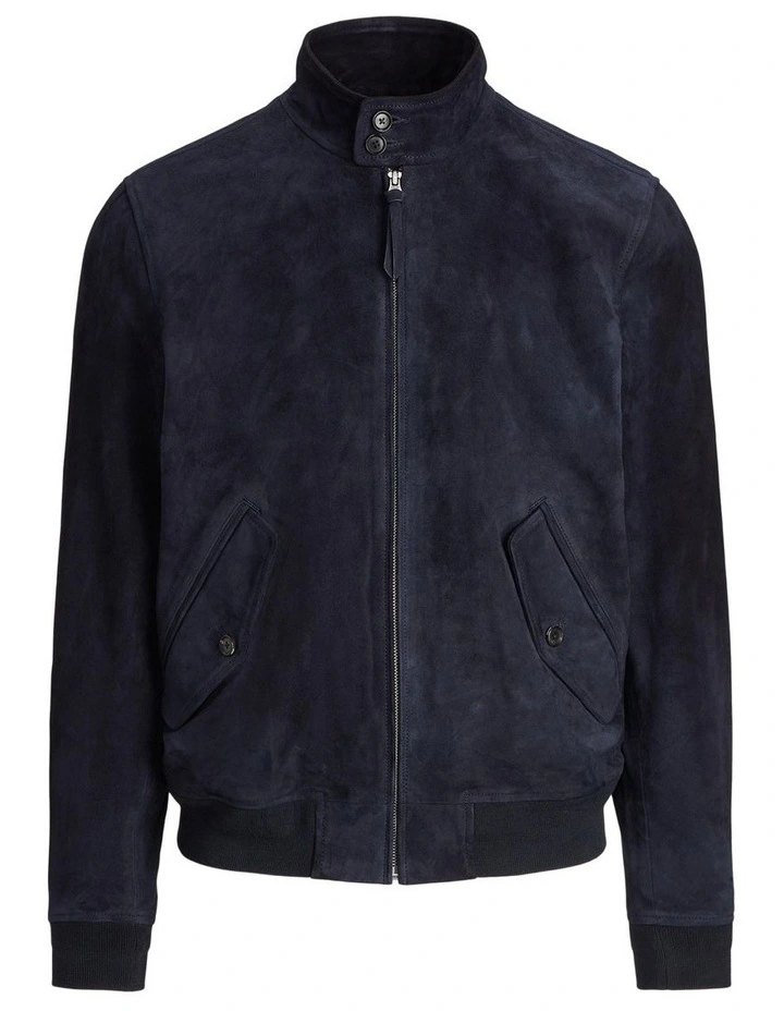 Suede Jacket in Navy image 4