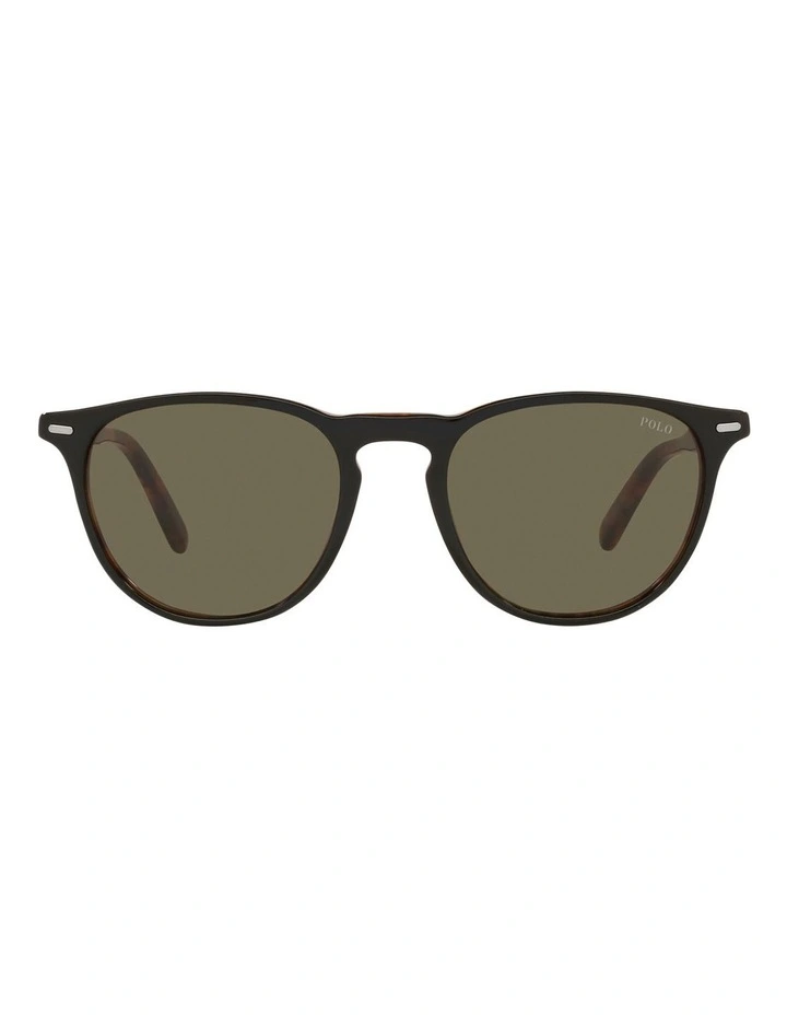 Panto Sunglasses in Black image 2
