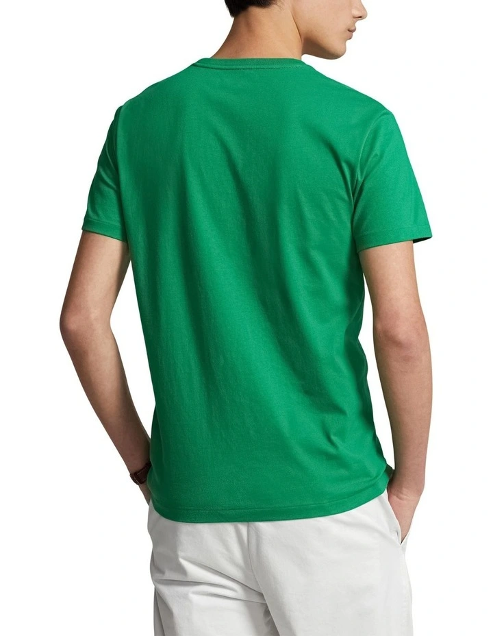 Custom Slim Fit Jersey Crewneck T-Shirt in Green image 2