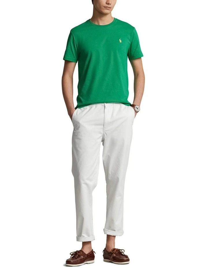 Custom Slim Fit Jersey Crewneck T-Shirt in Green image 3