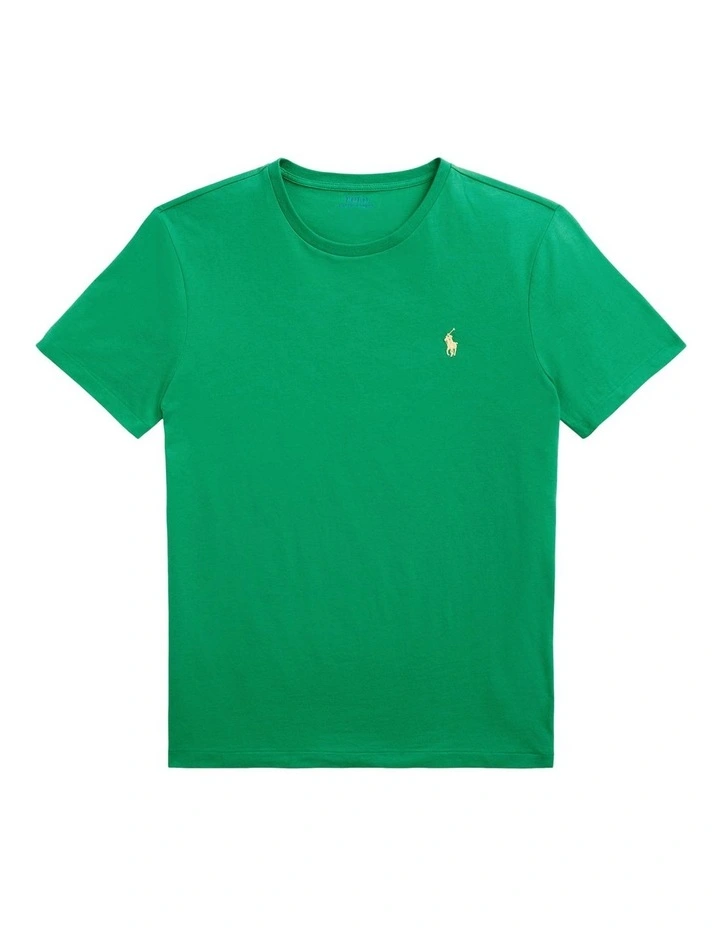 Custom Slim Fit Jersey Crewneck T-Shirt in Green image 4