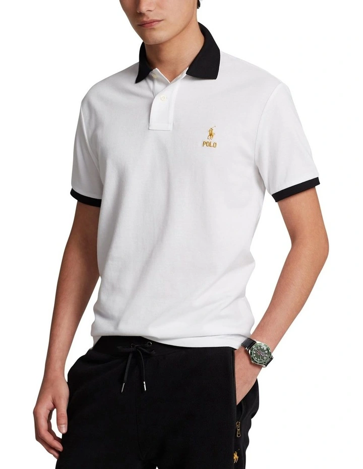 Custom Slim Lunar New Year Polo Shirt in White image 1