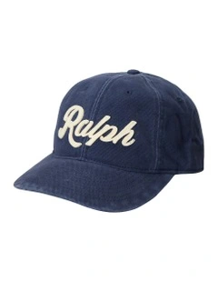 Appliqued Twill Ball Cap in Blue