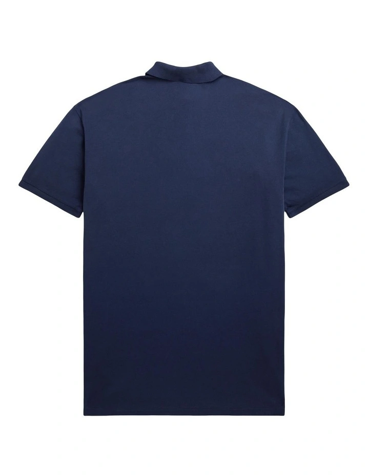 Big Fit Mesh Polo Shirt in Blue image 2