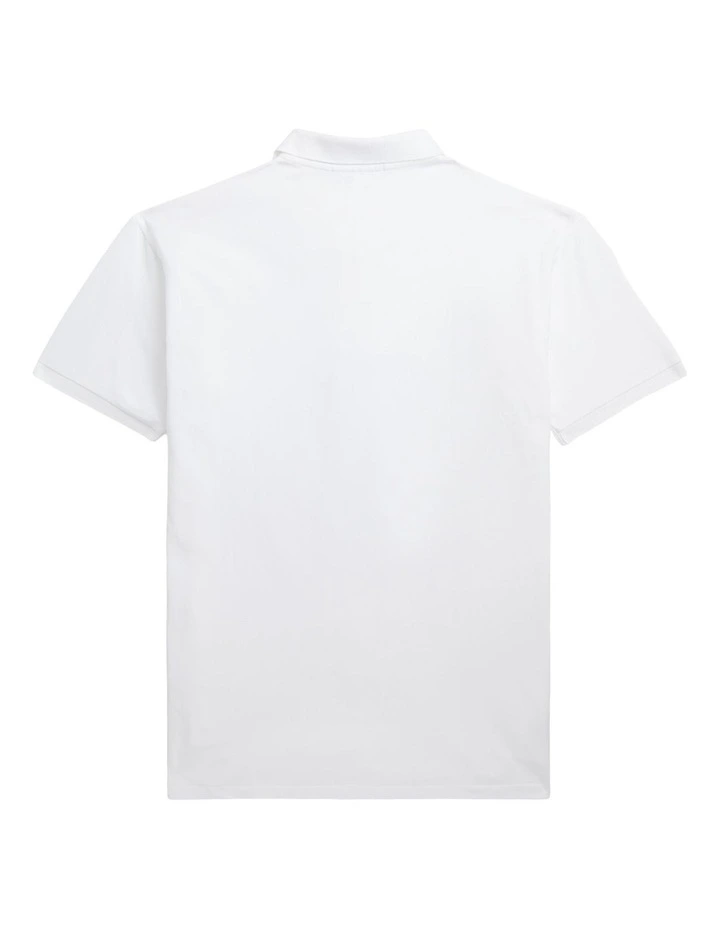 Big Fit Mesh Polo Shirt in White image 2