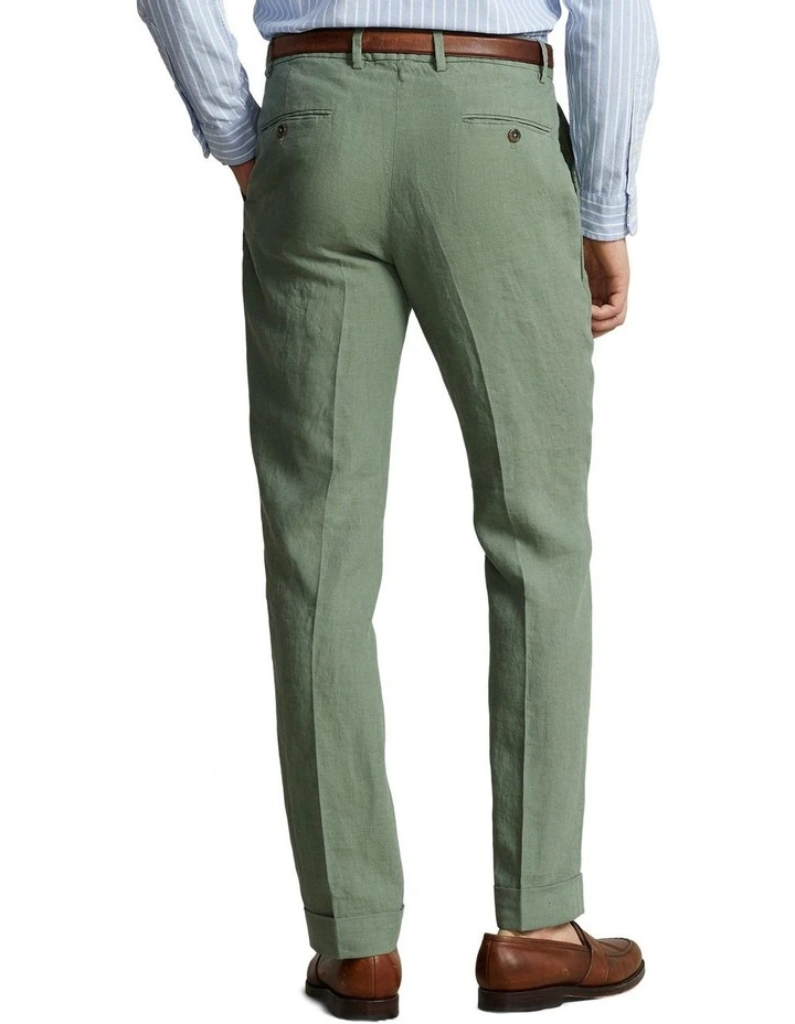 Linen Suit Trouser in Green image 2