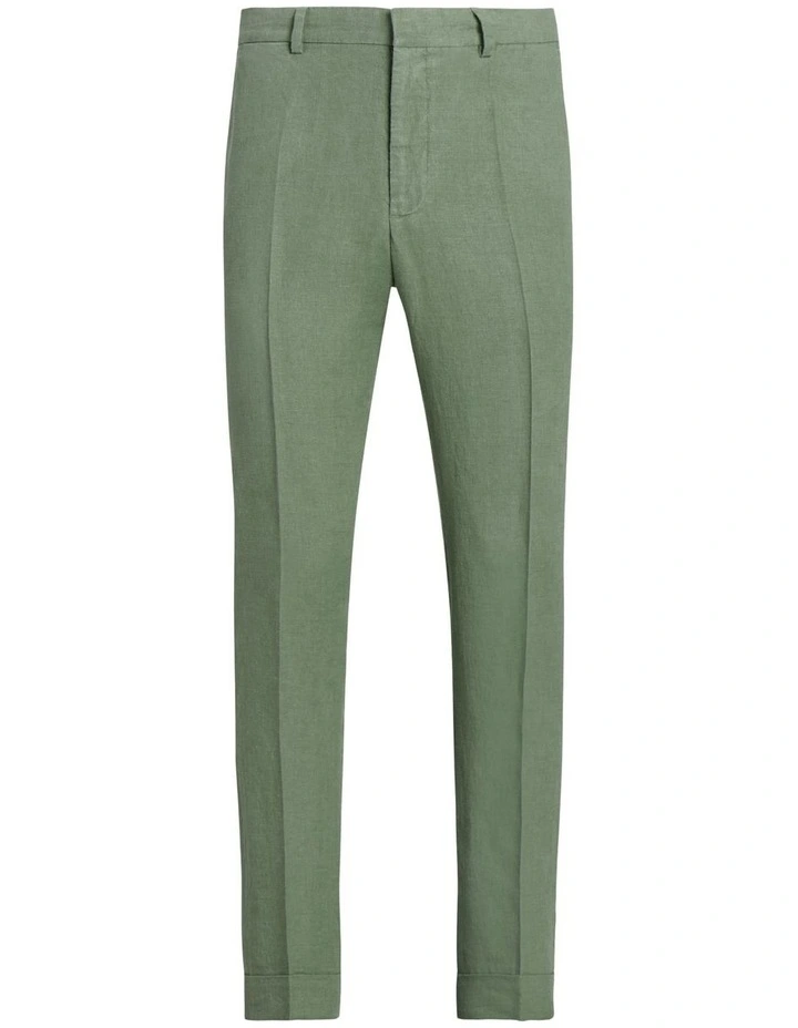 Linen Suit Trouser in Green image 4