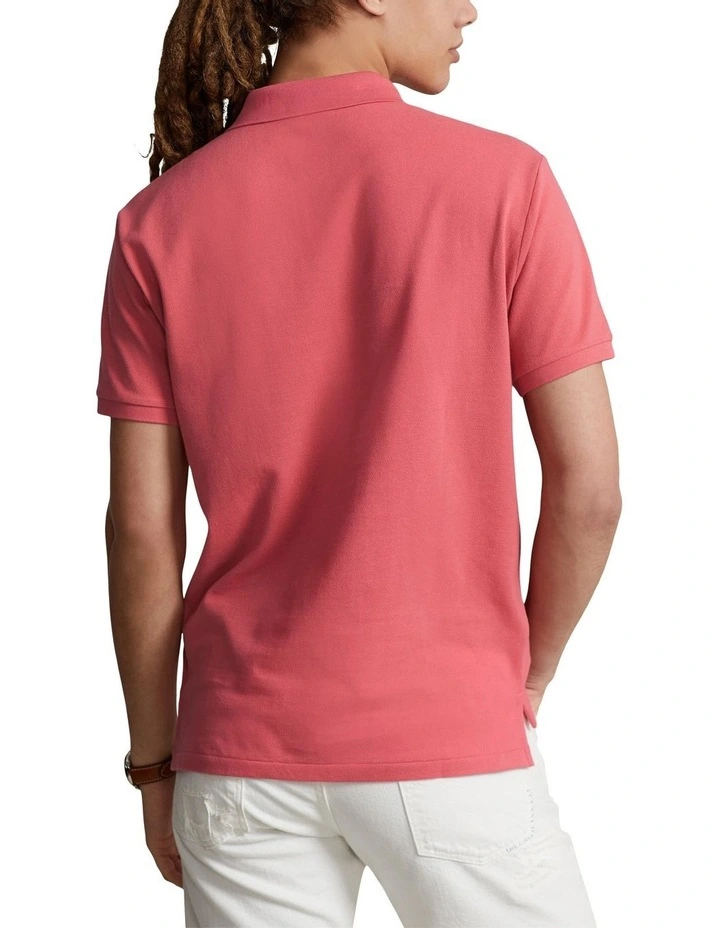 Classic Fit Mesh Polo Shirt in Red image 2