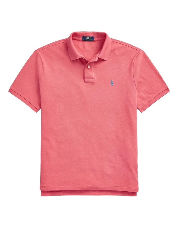 Classic Fit Mesh Polo Shirt in Red image 4