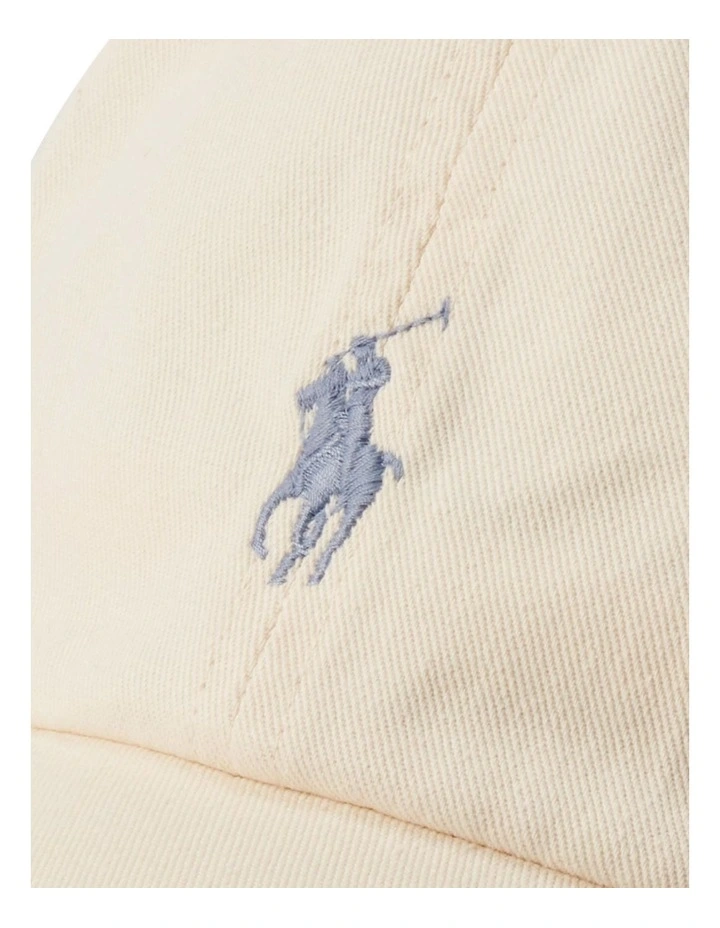 Cotton Chino Ball Cap in Beige image 3