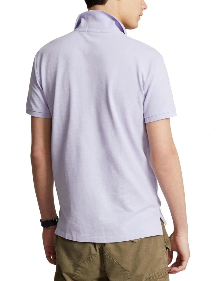 Custom Slim Fit Mesh Polo Shirt in Purple image 2