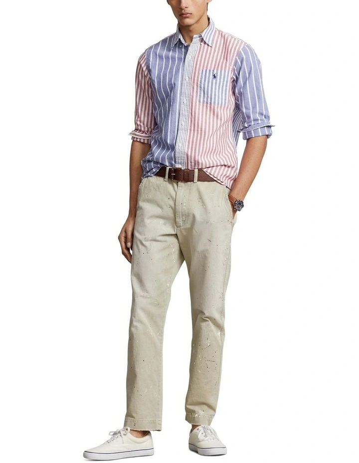 Classic Fit Striped Oxford Fun Shirt in Multi image 3