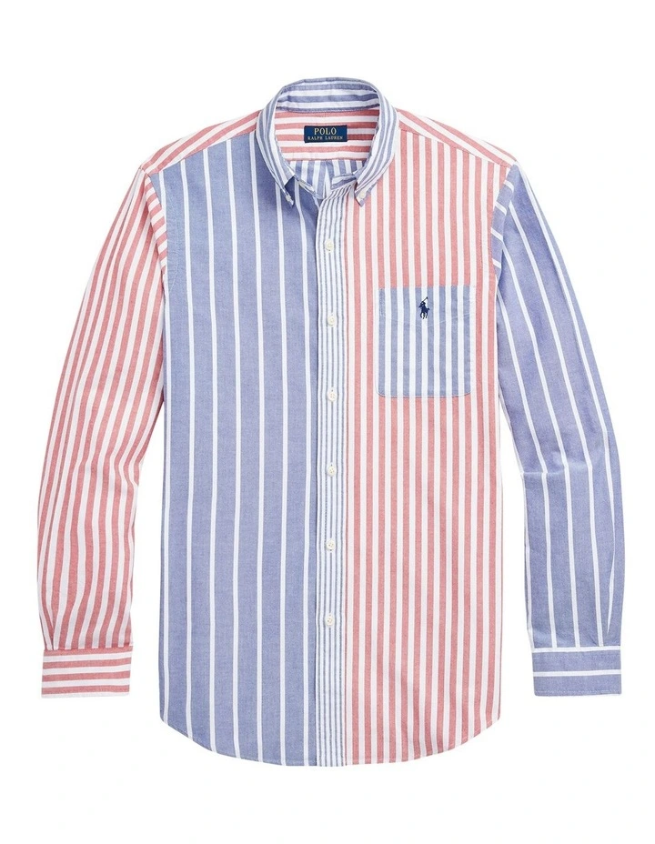 Classic Fit Striped Oxford Fun Shirt in Multi image 4
