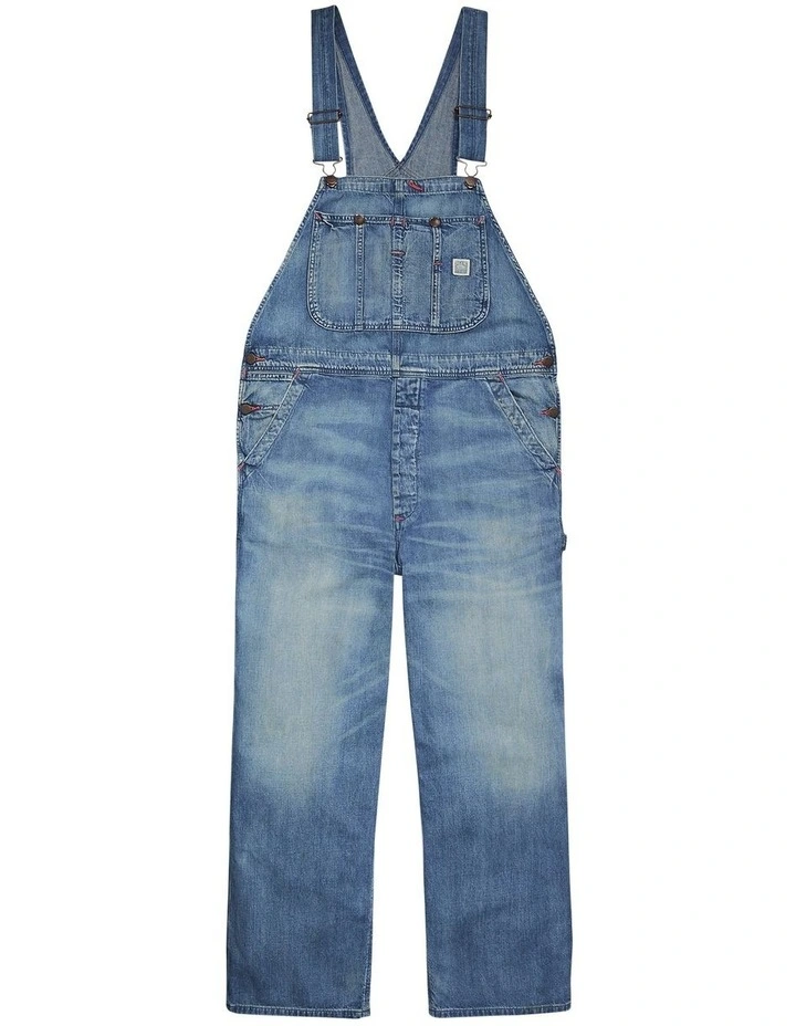 Faded Denim Overall in Blue image 4