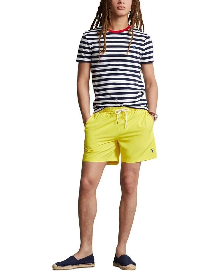 Custom Slim Fit Striped Jersey T-Shirt in Navy image 3