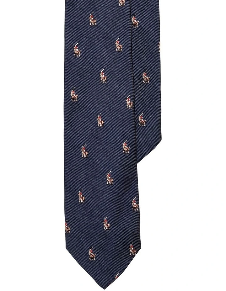Polo Pony Silk Tie in Navy image 1