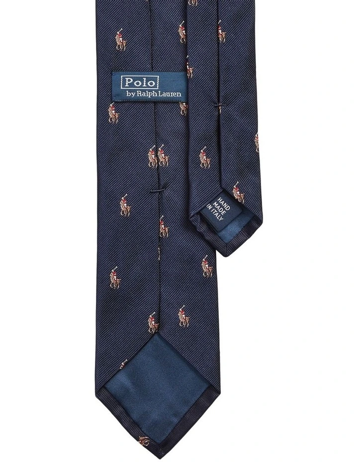 Polo Pony Silk Tie in Navy image 2
