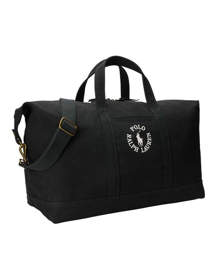 Logo-Embroidered Canvas Duffel in Black image 2