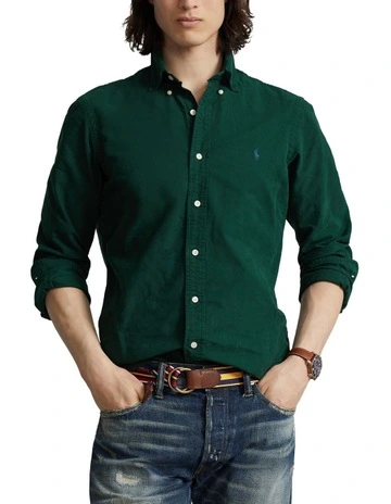 Classic Fit Garment-Dyed Oxford Shirt in Green
