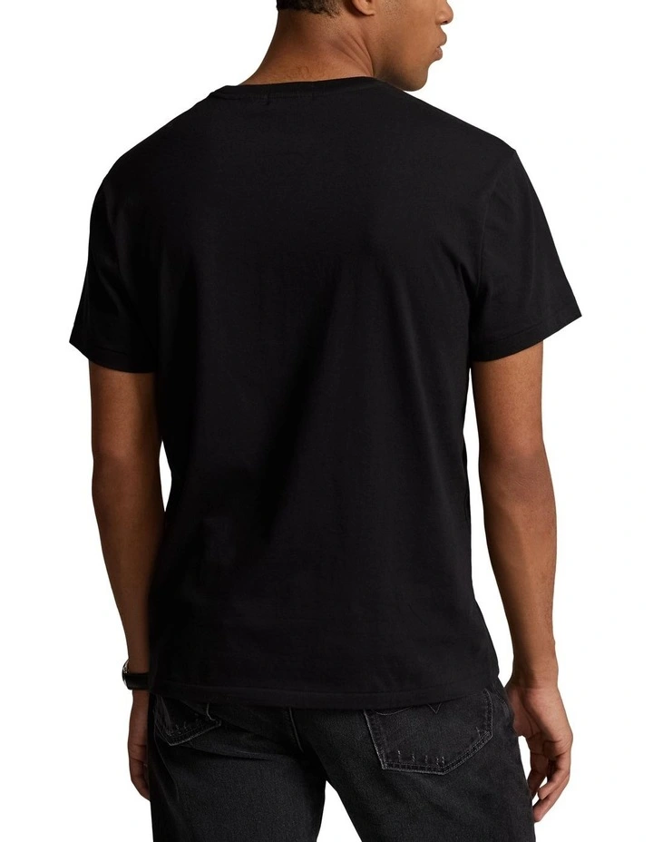 Custom Slim Fit Polo Bear Jersey T-shirt in Black image 2