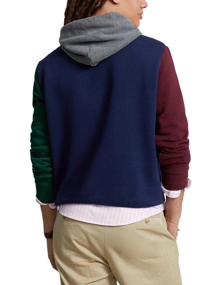 The Color-Blocked Hoodie in Blue image 2