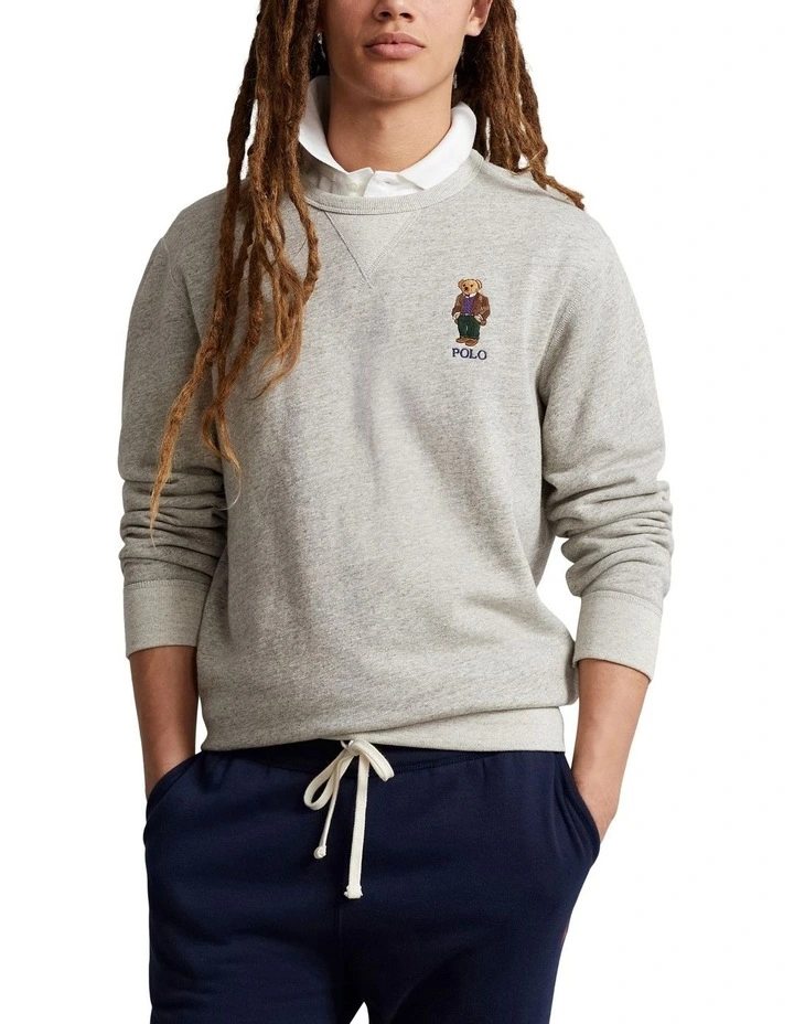 Polo Bear Fleece Sweatshirt in Grey image 1