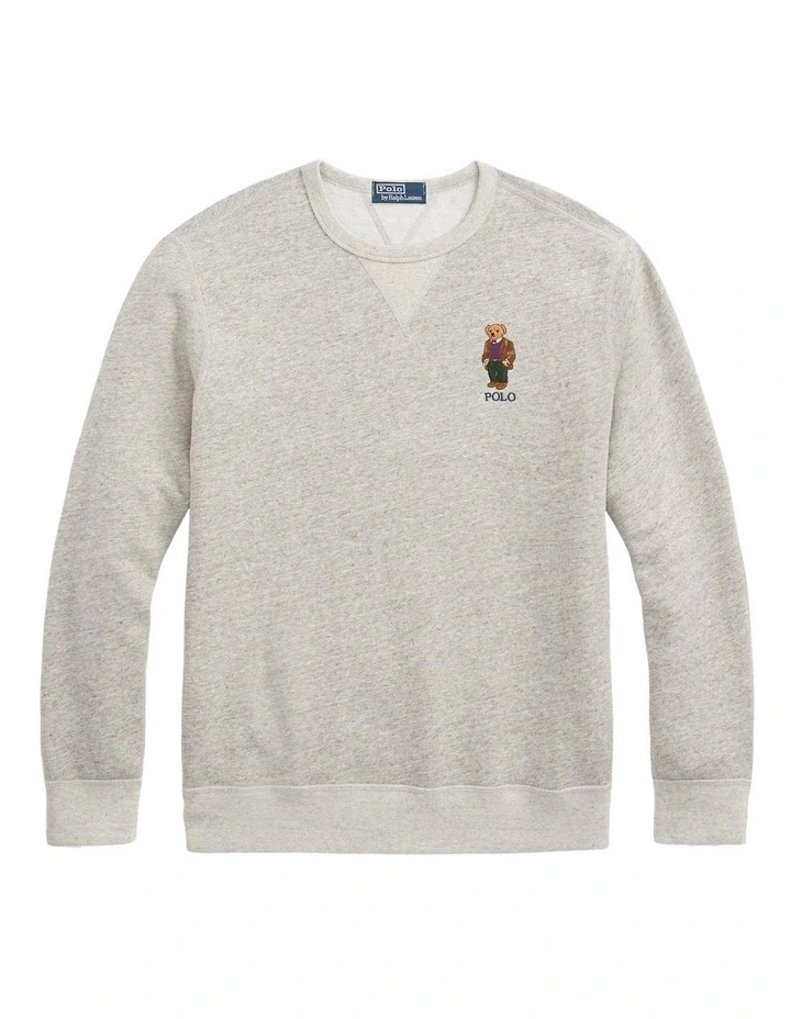 Polo Bear Fleece Sweatshirt in Grey image 4