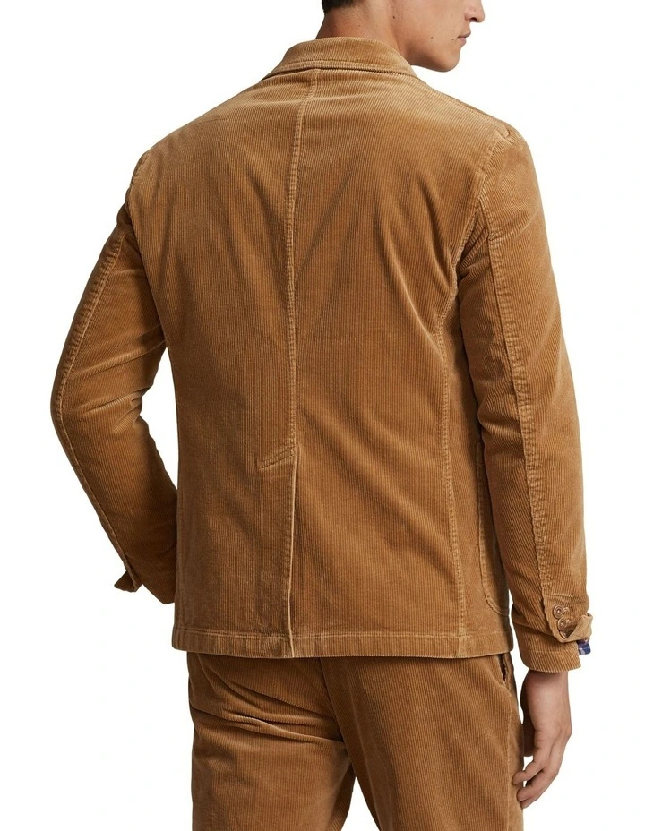 Washed Stretch Corduroy Suit Jacket in Beige image 2