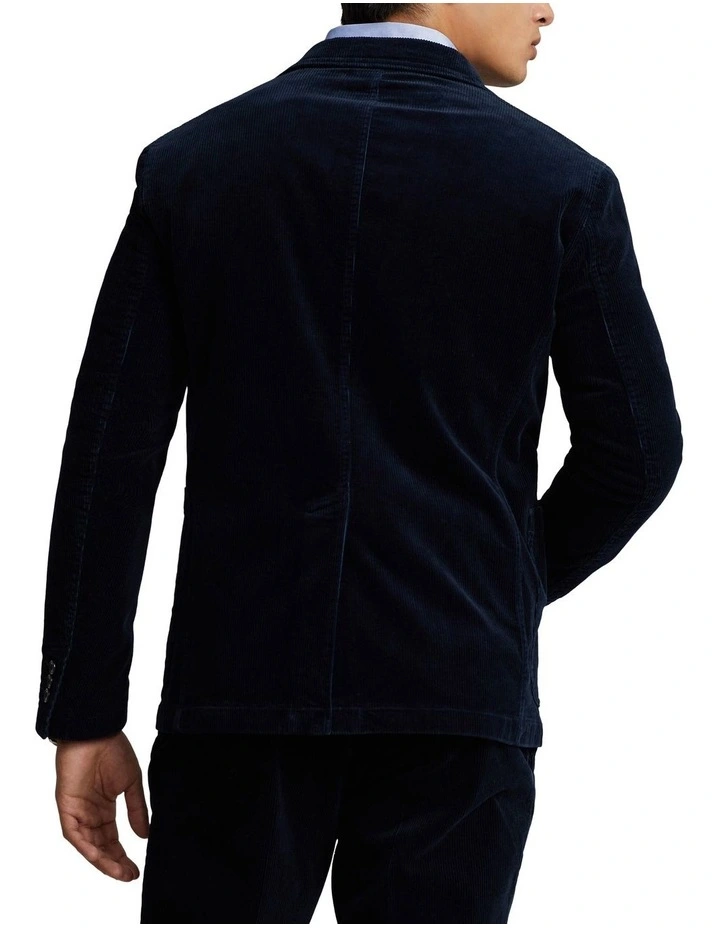 Washed Stretch Corduroy Suit Jacket in Blue image 2