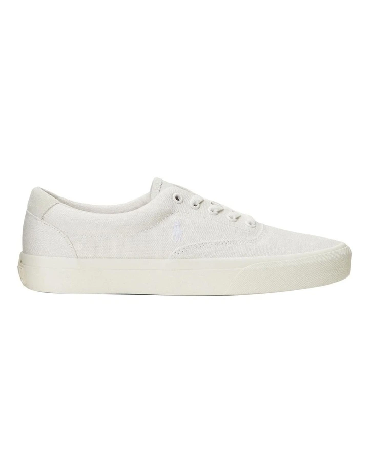 Keaton Suede-Trim Canvas Sneaker in Natural image 1