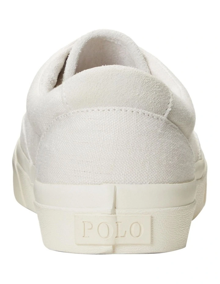 Keaton Suede-Trim Canvas Sneaker in Natural image 3