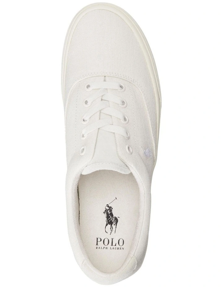 Keaton Suede-Trim Canvas Sneaker in Natural image 4