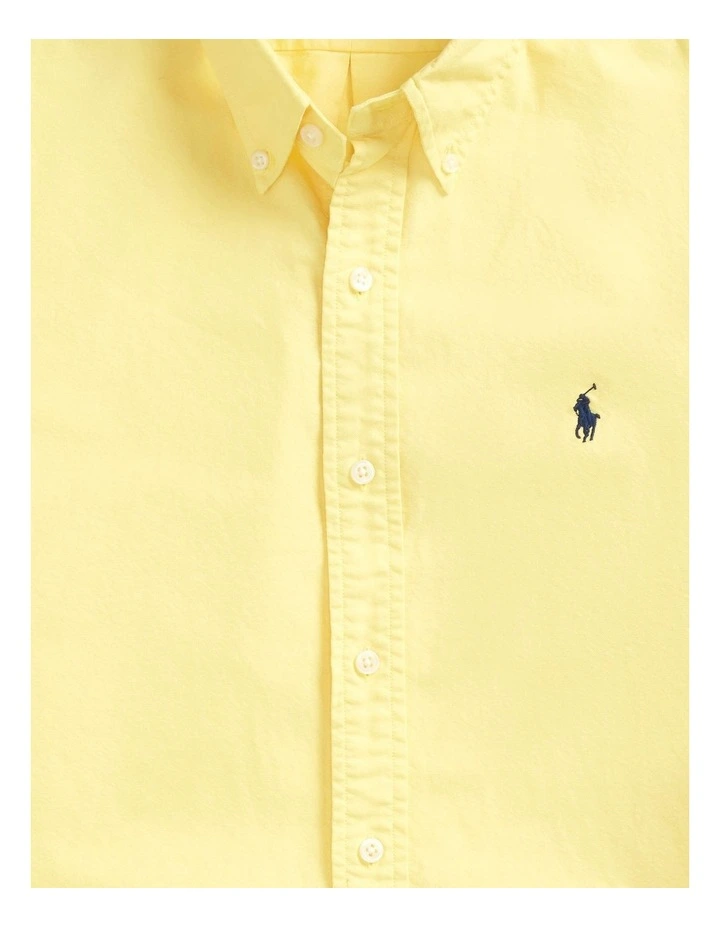 Classic Fit Garment-Dyed Oxford Shirt in Yellow image 5
