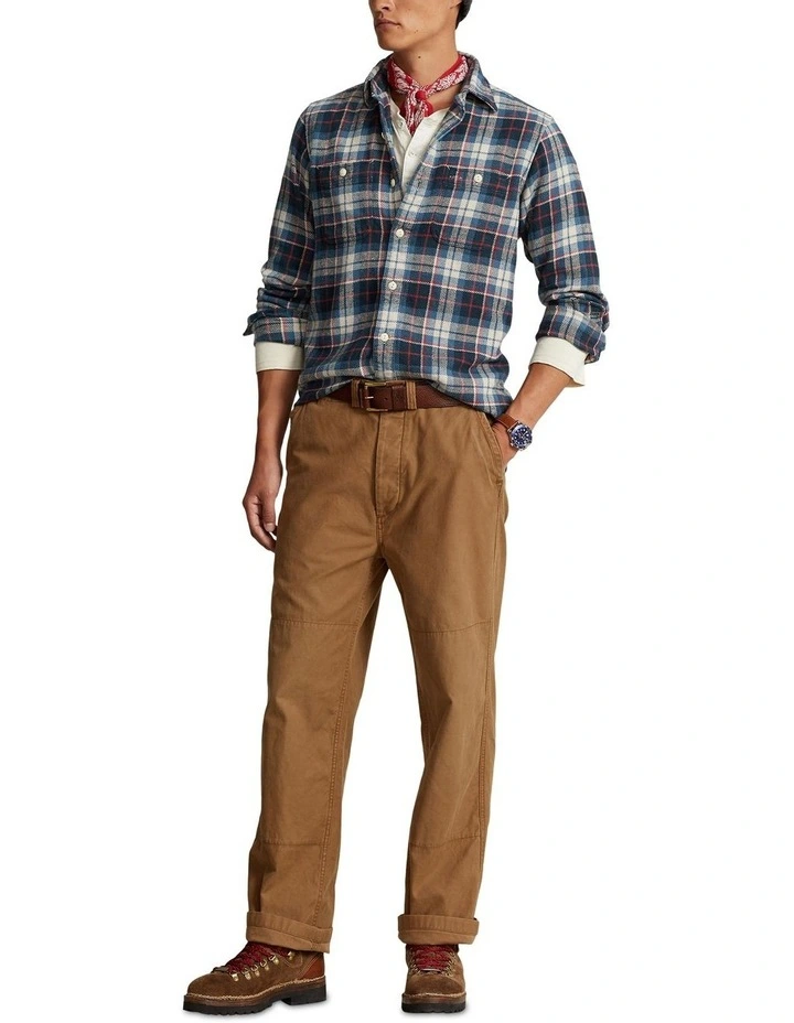 Custom Fit Plaid Flannel Workshirt in Assorted image 3