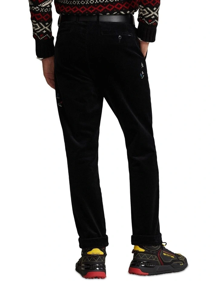 Stretch Slim Fit Skier Corduroy Pant in Black image 2