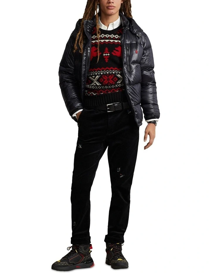 Stretch Slim Fit Skier Corduroy Pant in Black image 3