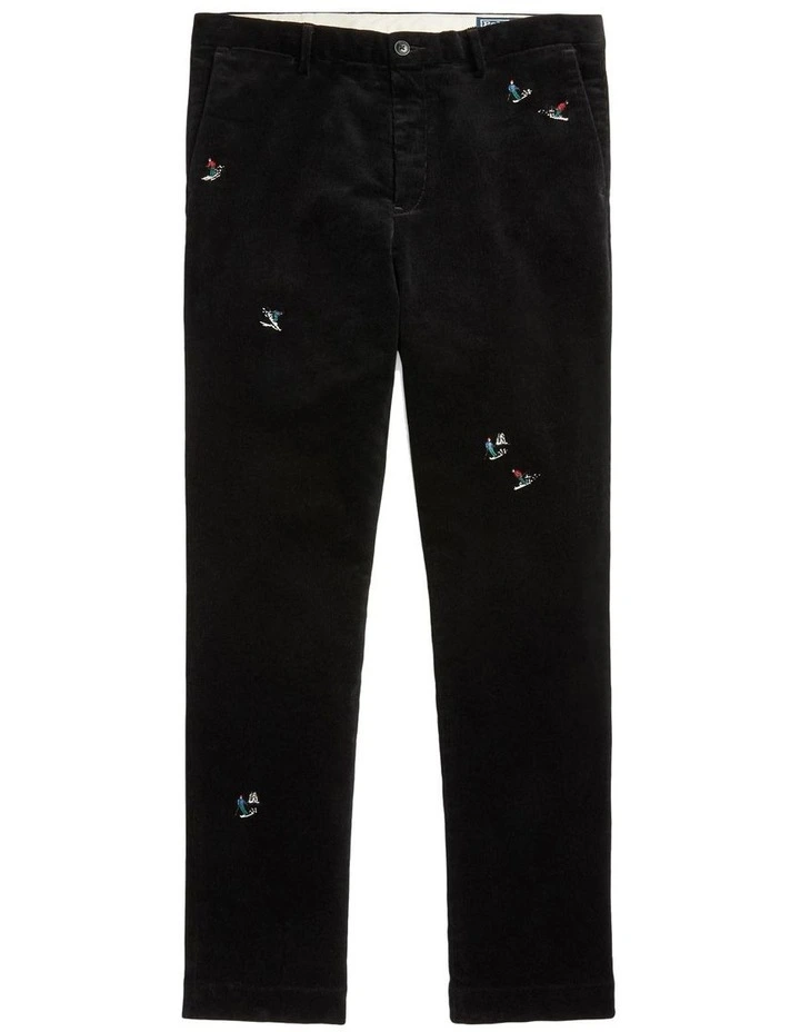 Stretch Slim Fit Skier Corduroy Pant in Black image 4