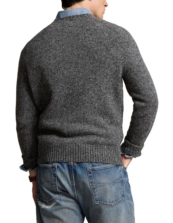 Wool-Blend Saddle-Sleeve Sweater in Grey image 2